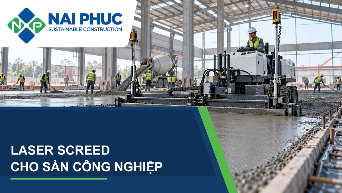 Ảnh minh họa máy Laser Screed cán bê tông sàn nhà xưởng