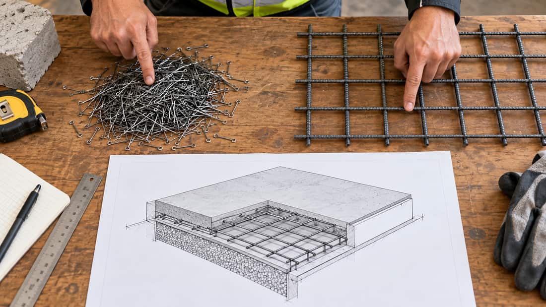 Ảnh minh họa so sánh mẫu sợi thép dập móc và lưới thép hàn