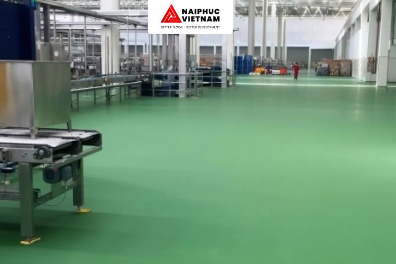 Bề mặt sàn PU 2-9mm sau khi hoàn thiện có khả năng chịu nhiệt cao