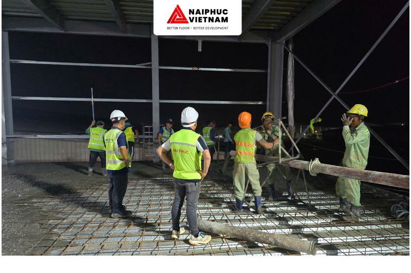 Thi công sàn bê tông cho nhà xưởng công nghiệp