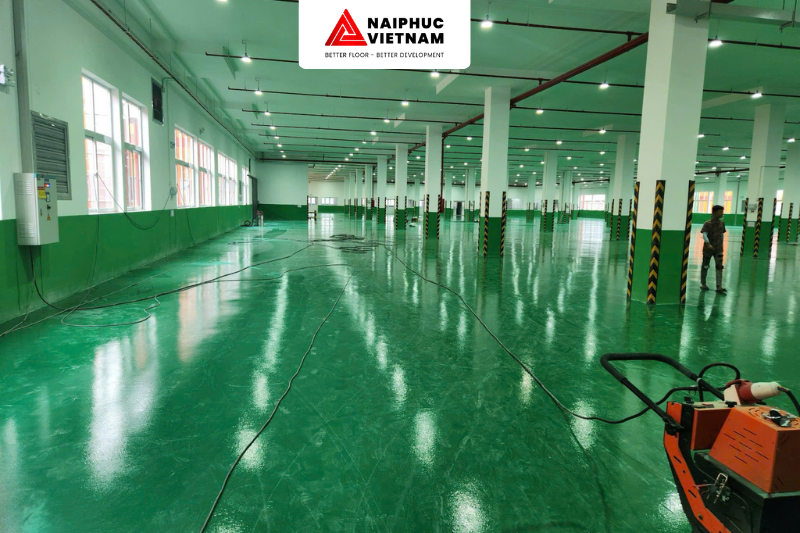 Bề mặt sàn sơn epoxy tự san phẳng hoàn thiện